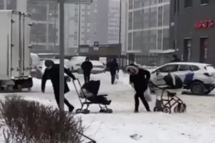 Петербургские снегопады вывели на улицы города «лопатку Беглова» спустя три года