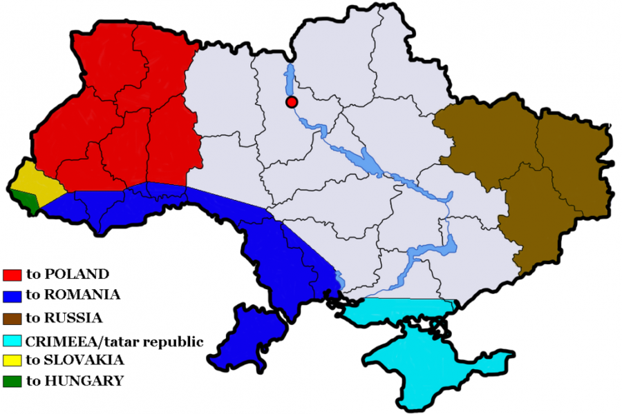 Украинские территории в польше. Карта Украины раздел Украины. Румынские территории на Украине. Карта Польши с разделом Украины. Польская карта разделенной Украины.