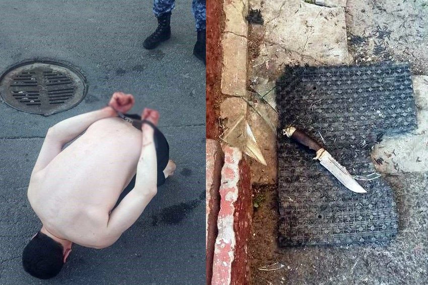 Нетрезвый и неодетый мужчина попытался разгромить КПП пожарно-спасательной части в Санкт-Петербурге